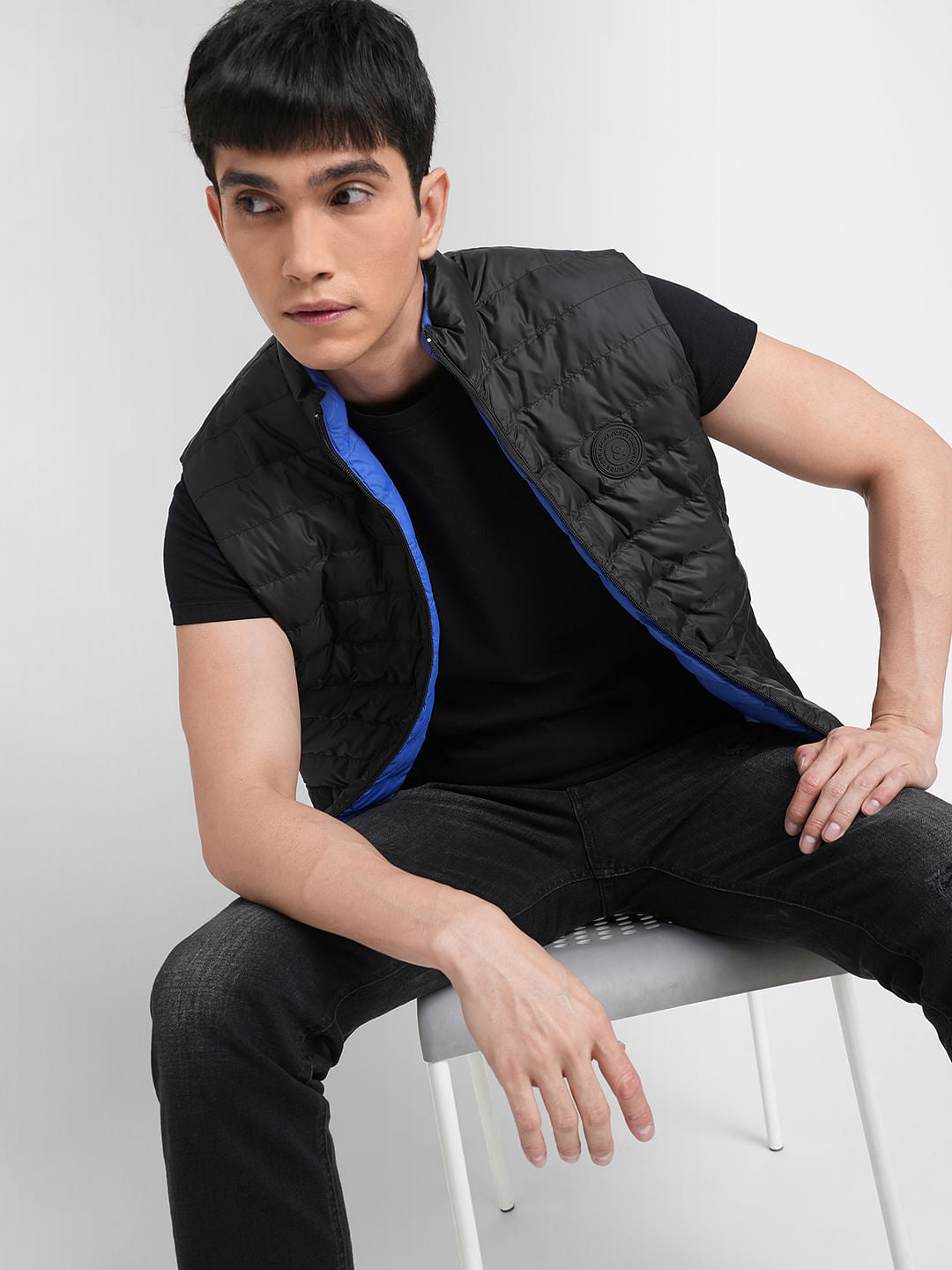 Grey Reversible Body Warmer Vest - S