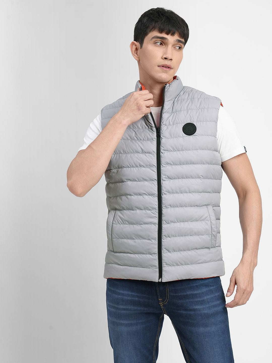 Light Grey Reversible Body Warmer Vest