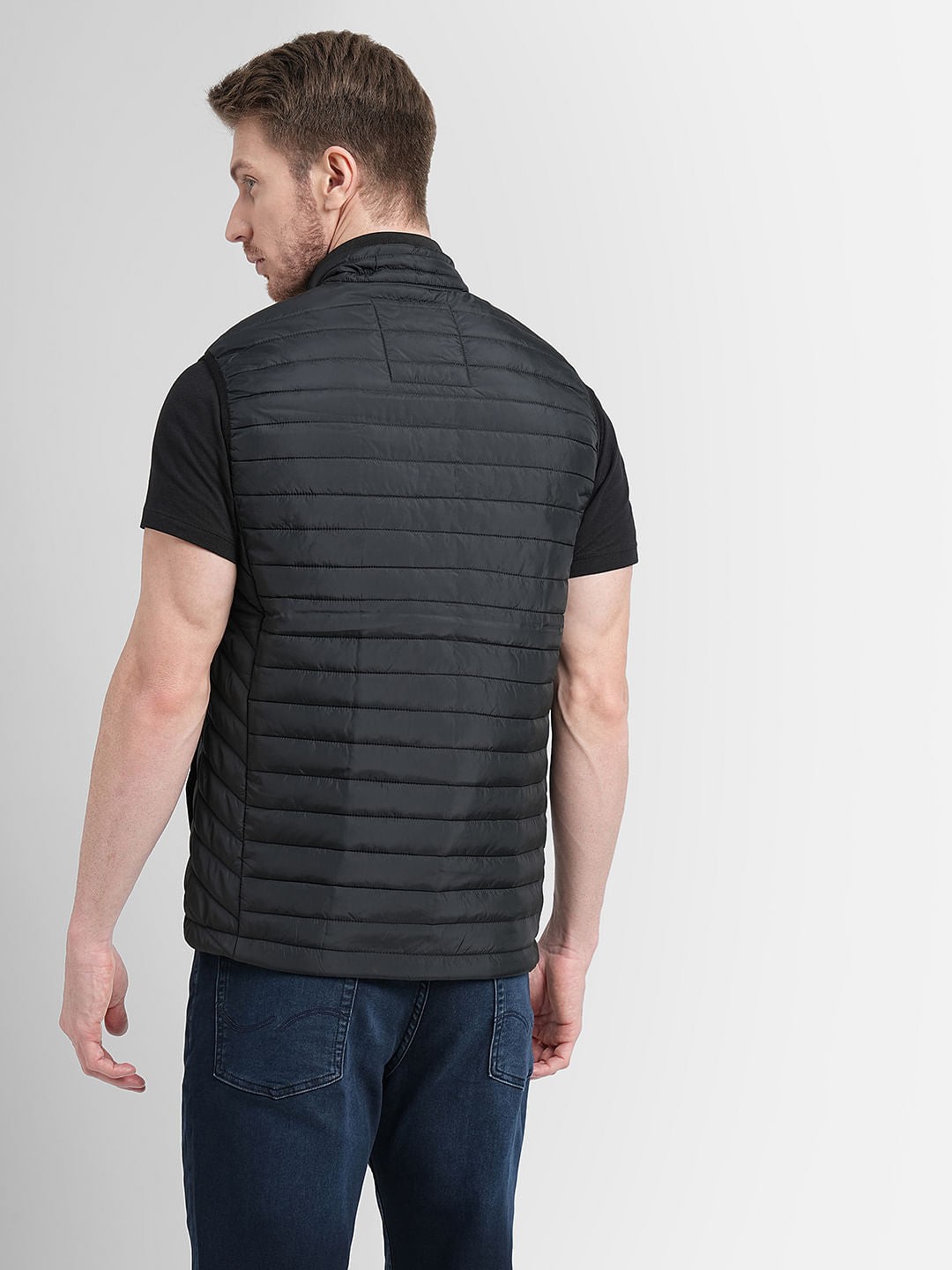 Black Zip-Up Body Warmer Vest