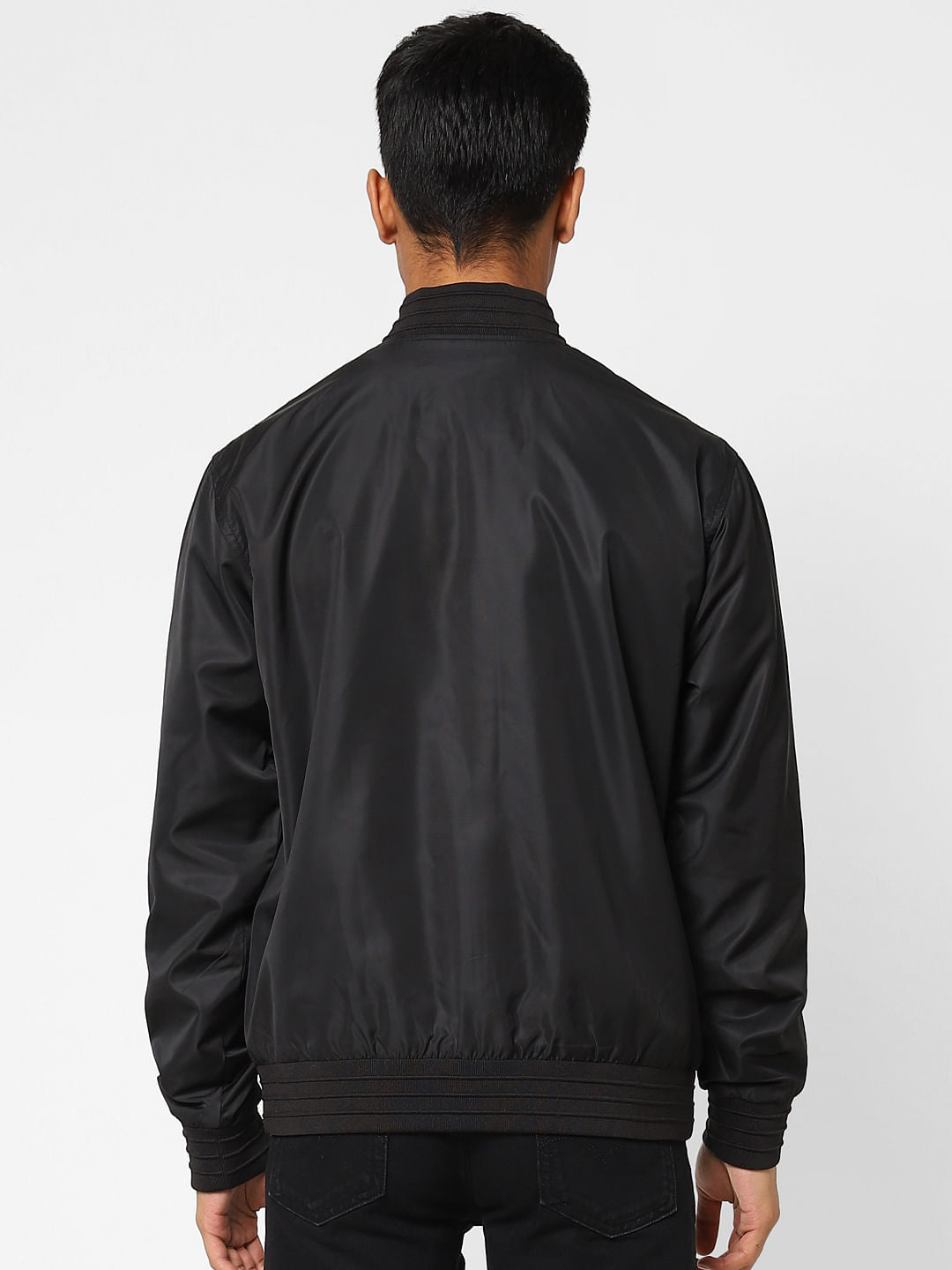 Black Zip-Up Casual Jacket