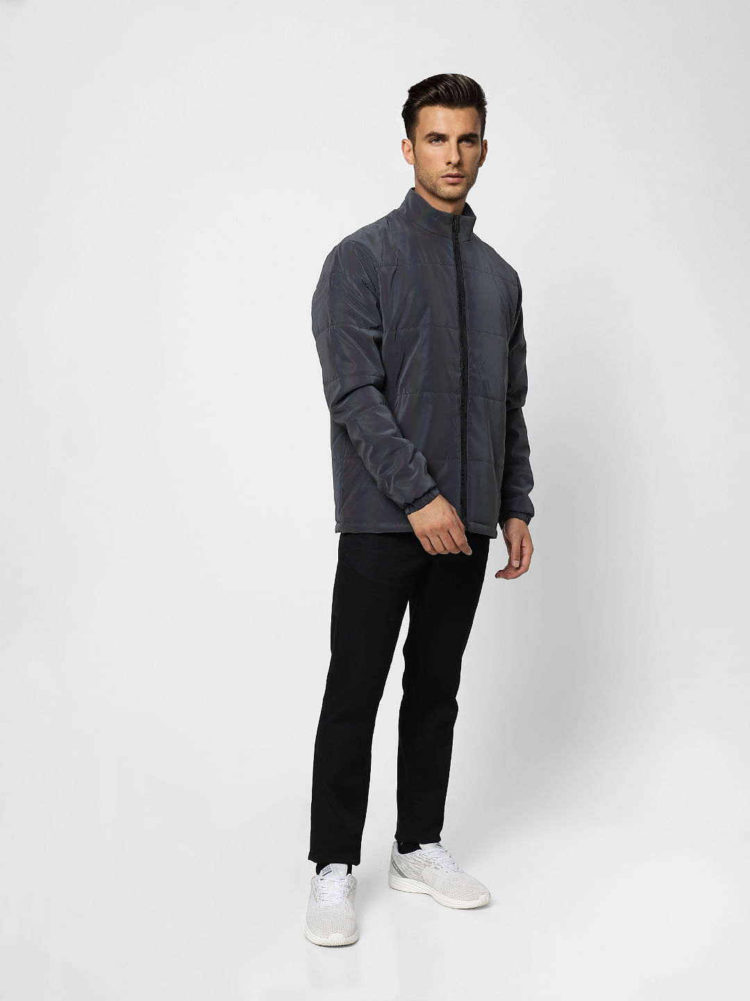 Grey Reflective Puffer Jacket