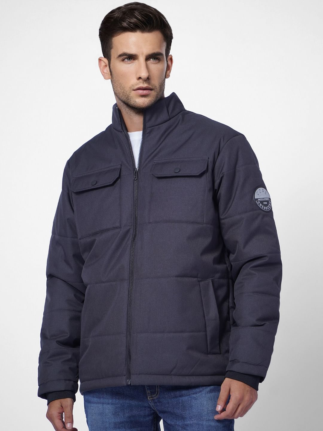 Black High Neck Hooded Puffer Jacket