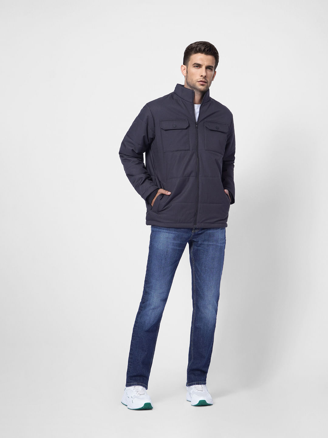 Black High Neck Hooded Puffer Jacket