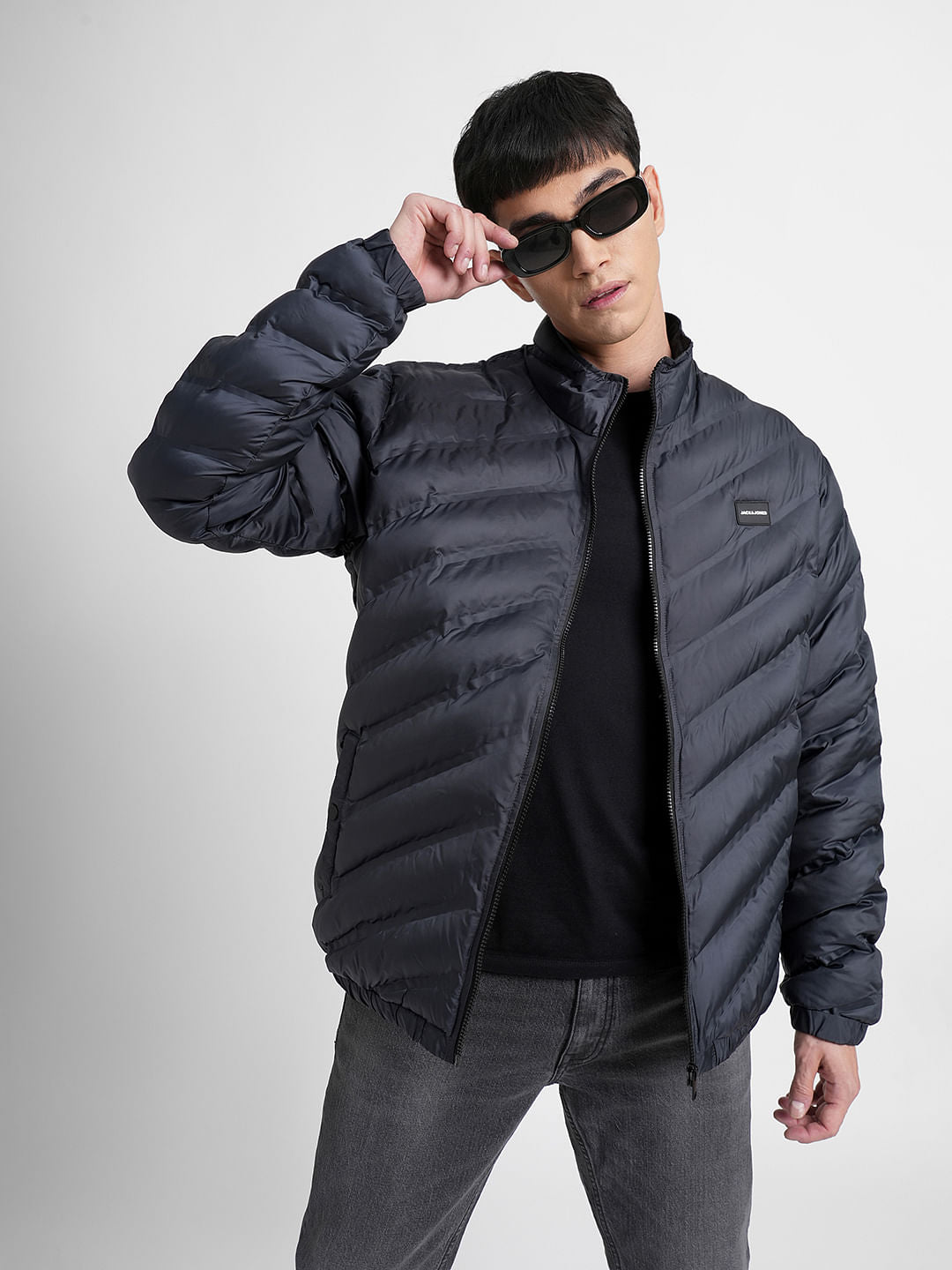 Navy Blue Puffer Jacket - S