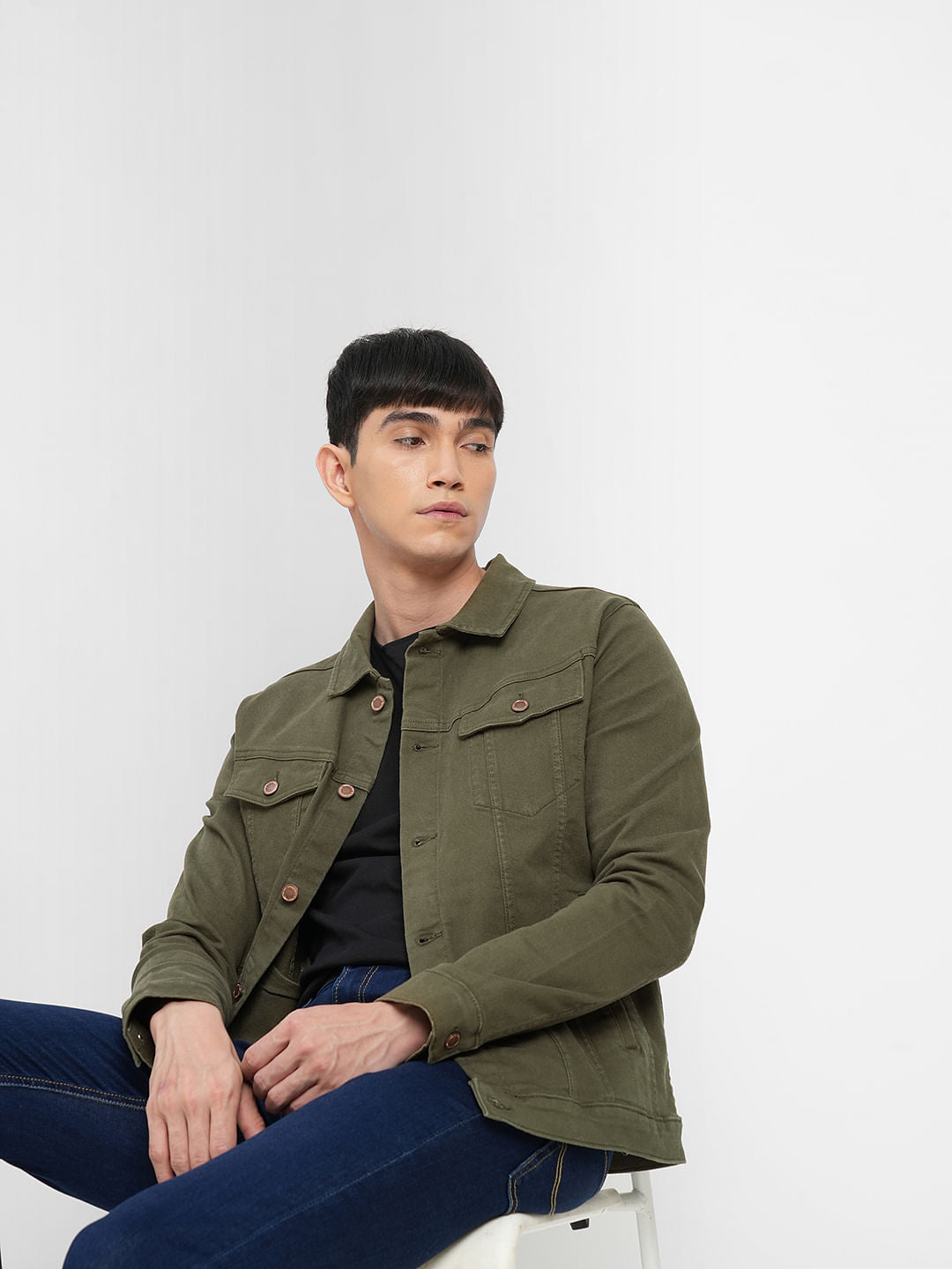 Green Trucker Denim Jacket - S