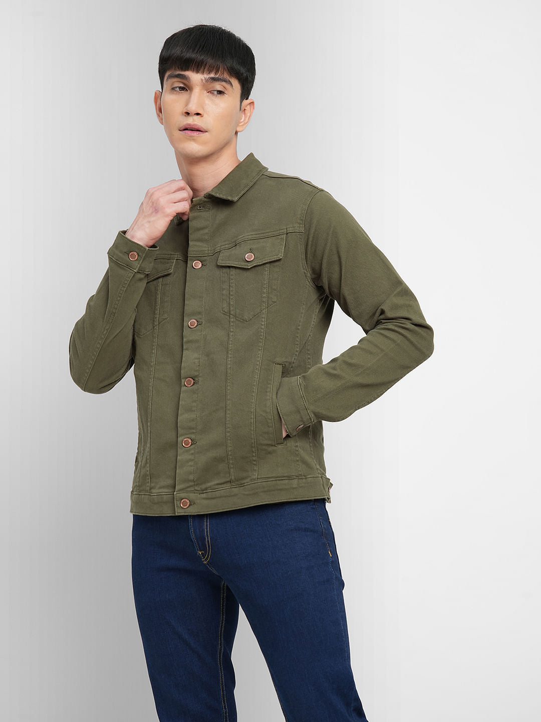 Green Trucker Denim Jacket
