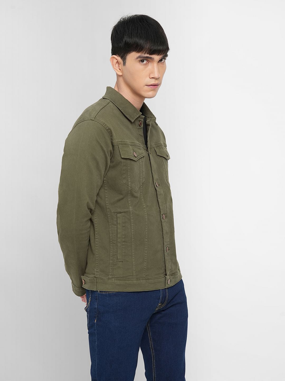 Green Trucker Denim Jacket