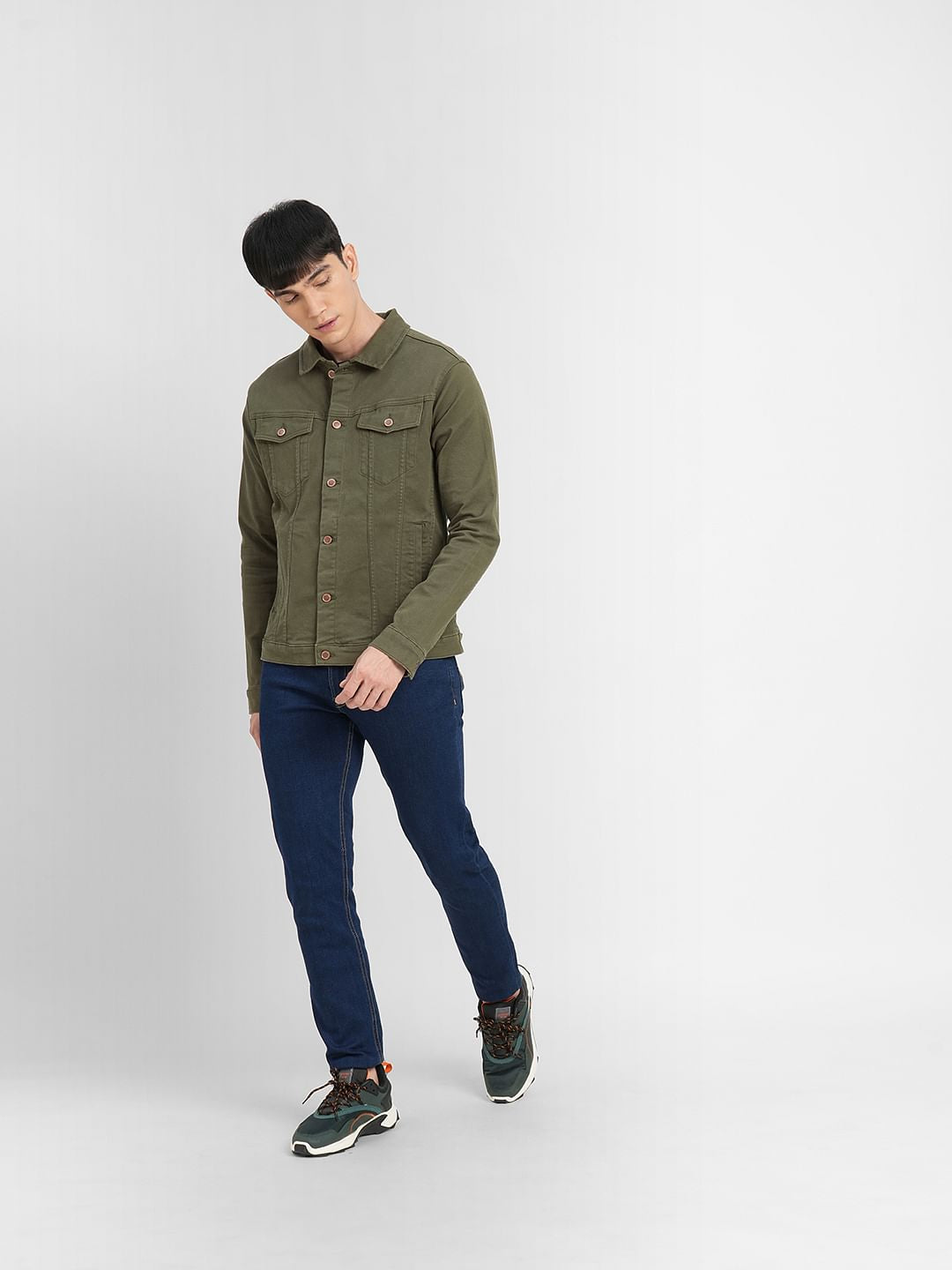 Green Trucker Denim Jacket