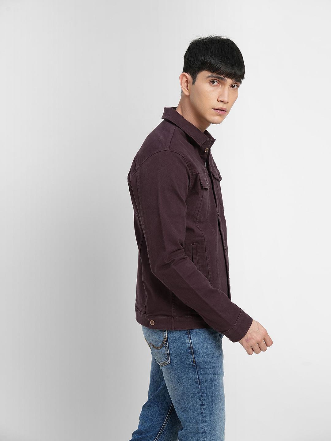 Wine Trucker Denim Jacket