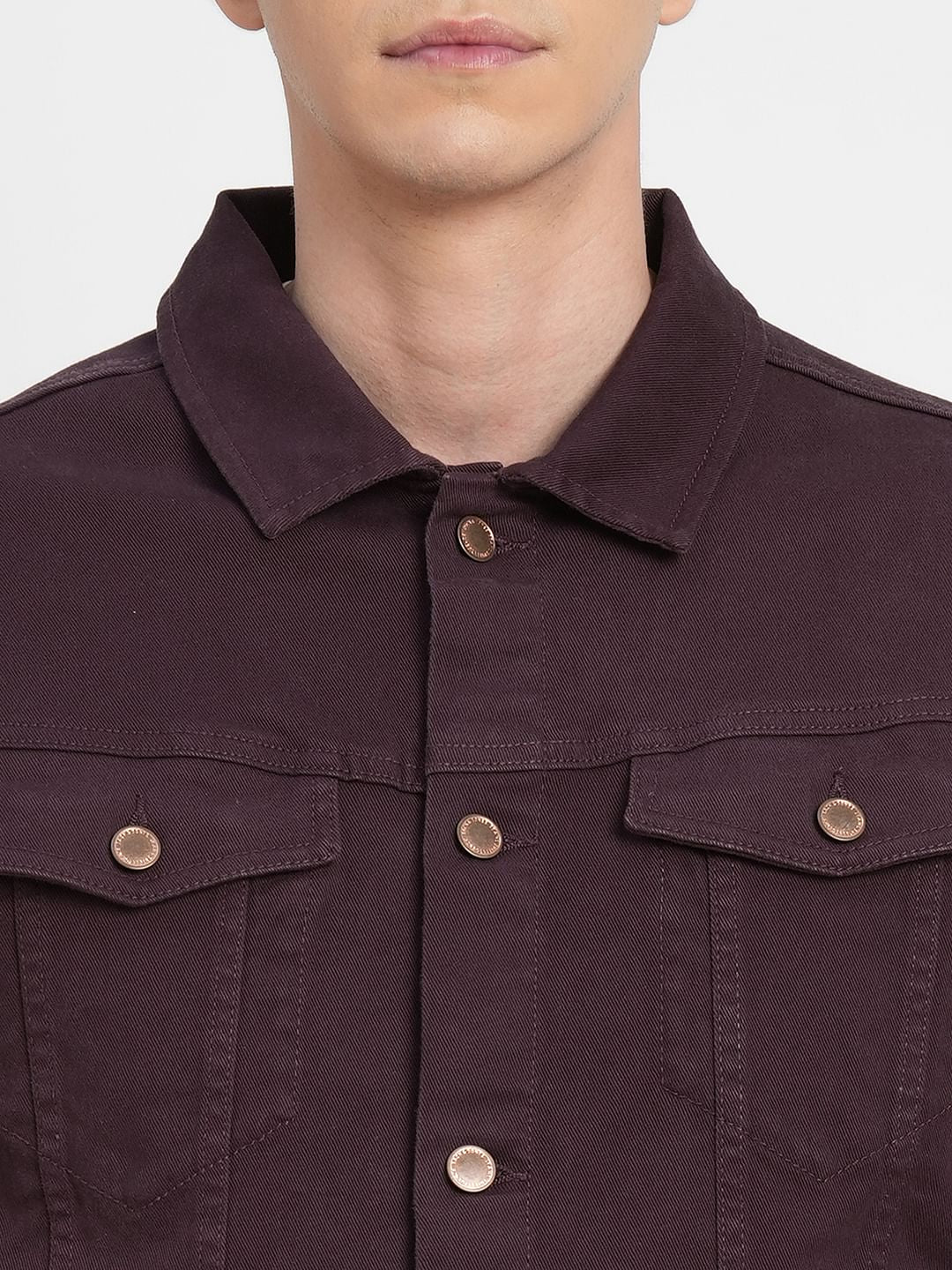 Wine Trucker Denim Jacket