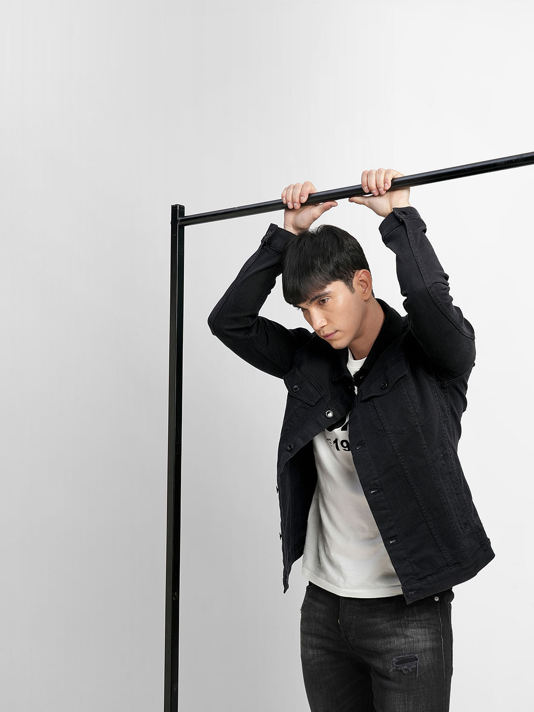 Black Trucker Denim Jacket - S