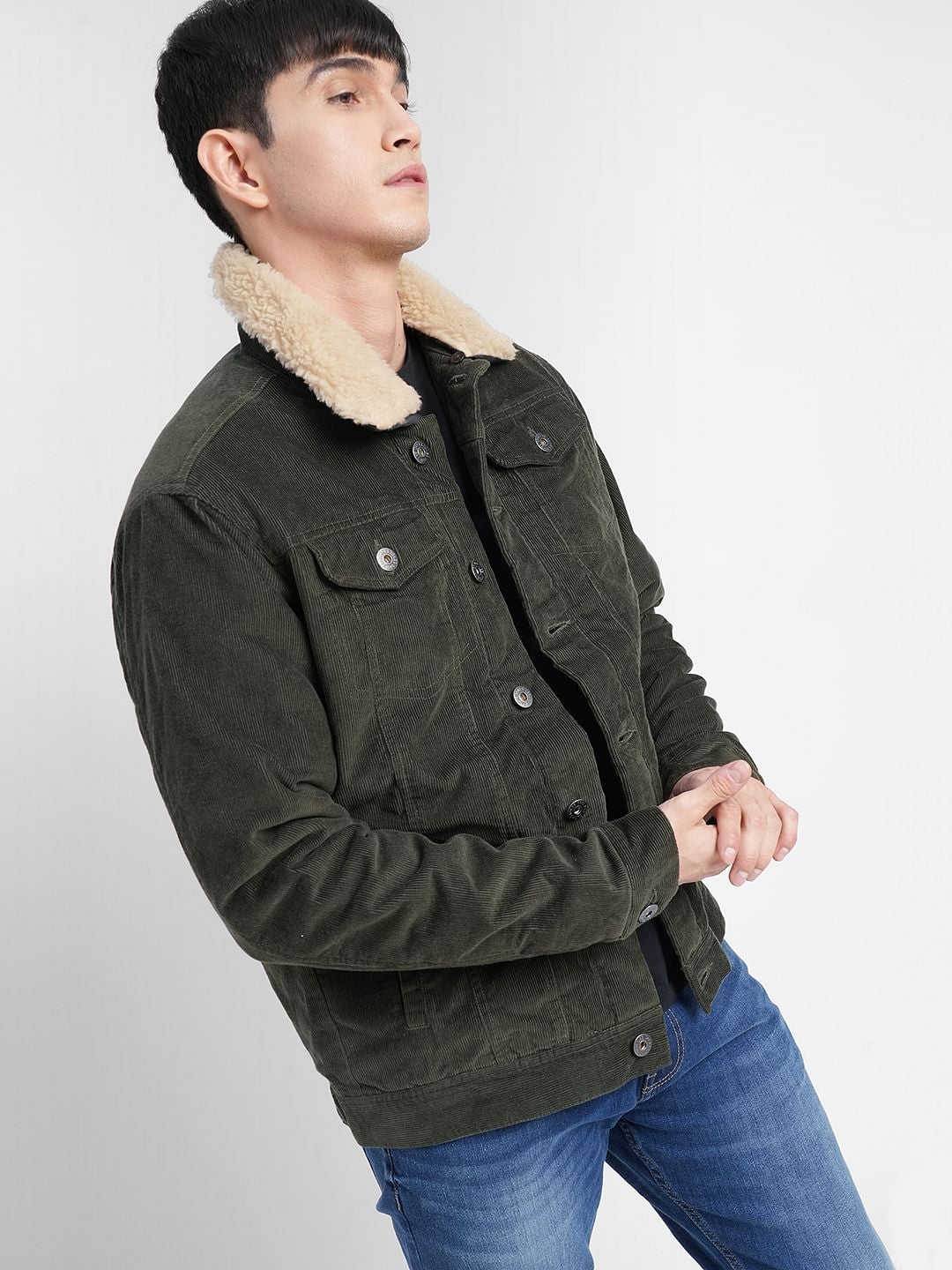 Dark Green Corduroy Jacket - S