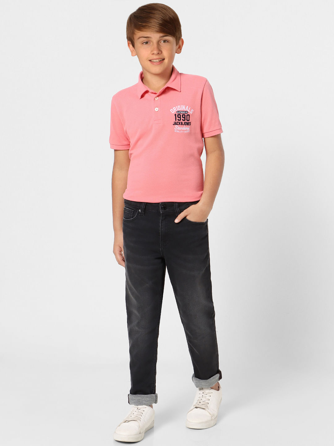 Boys Black Mid Rise Clark Straight Jeans - 9/10Y