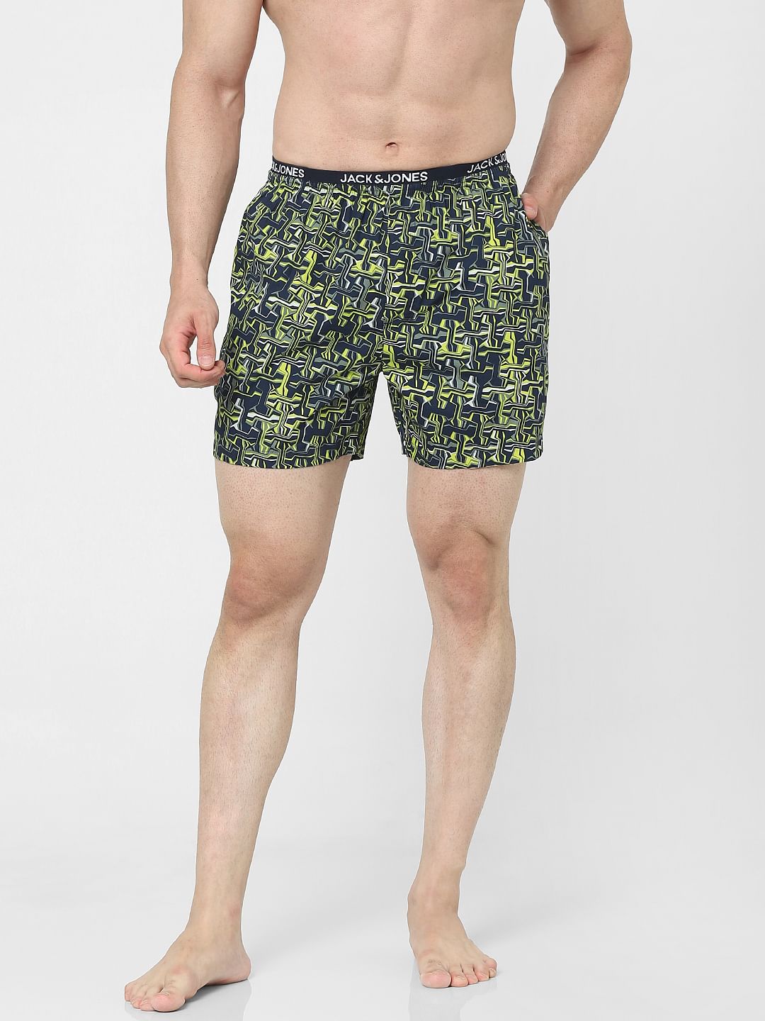 Navy Blue Printed Boxers - S