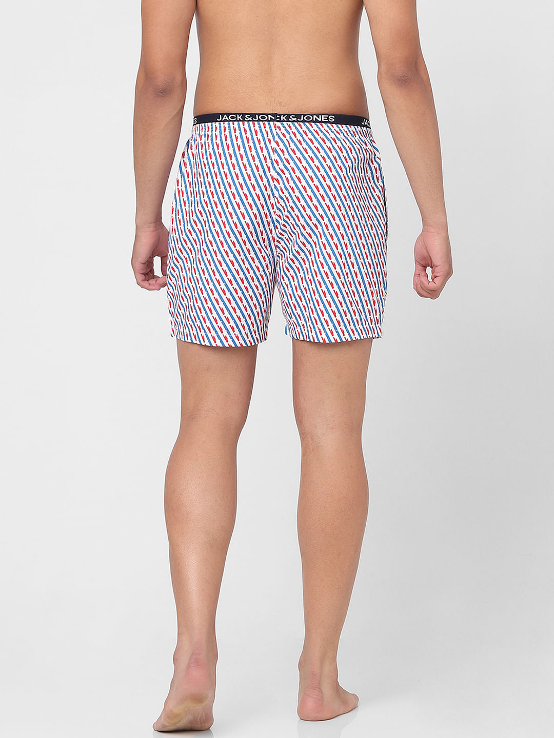 White & Blue Printed Boxers