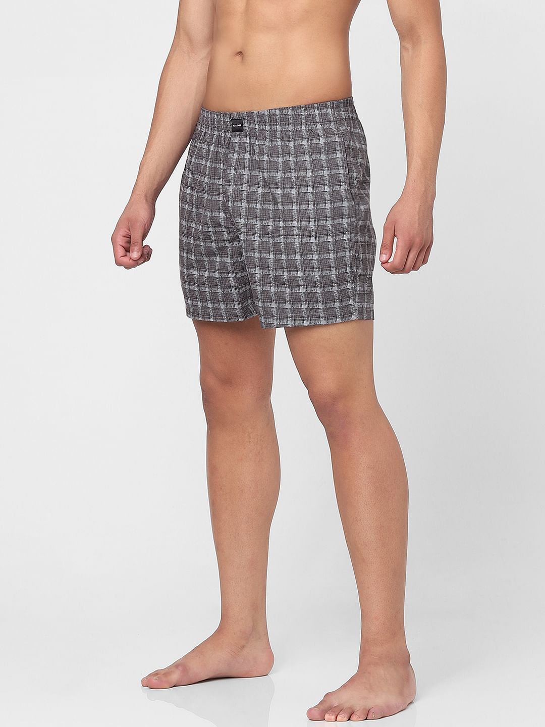 Grey Check Boxers
