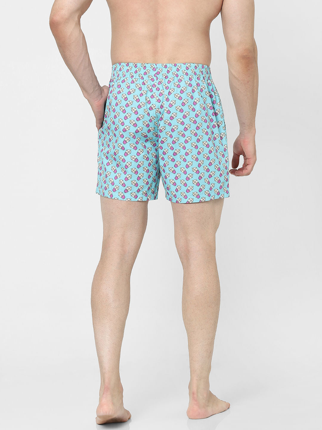 Light Blue Printed Boxers