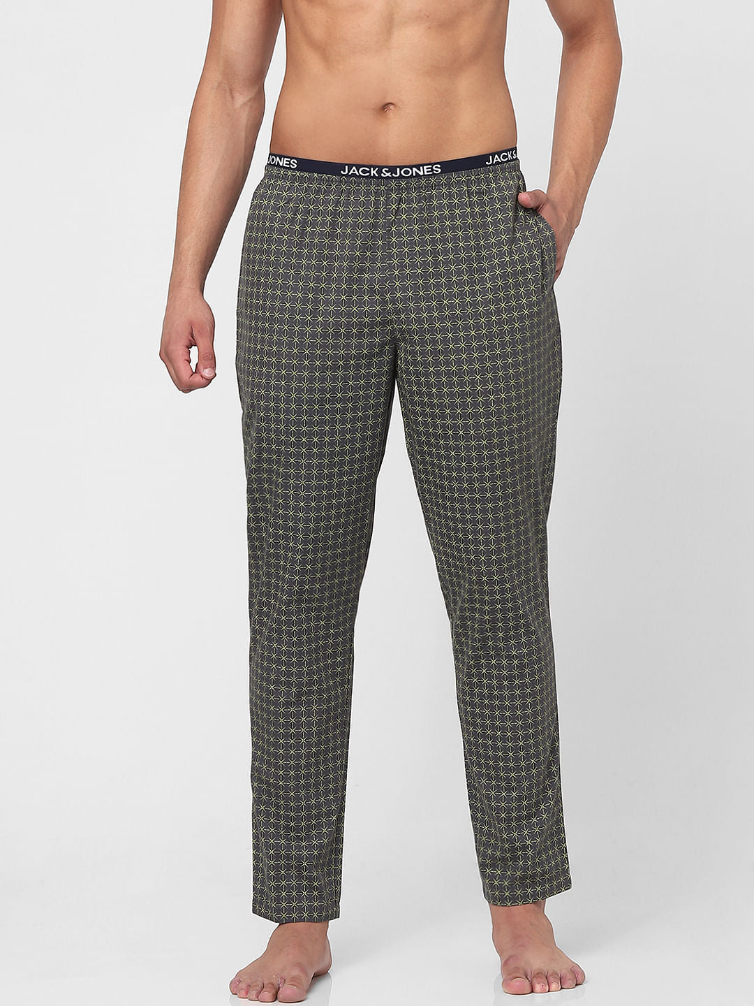 Dark Blue Printed Pyjamas