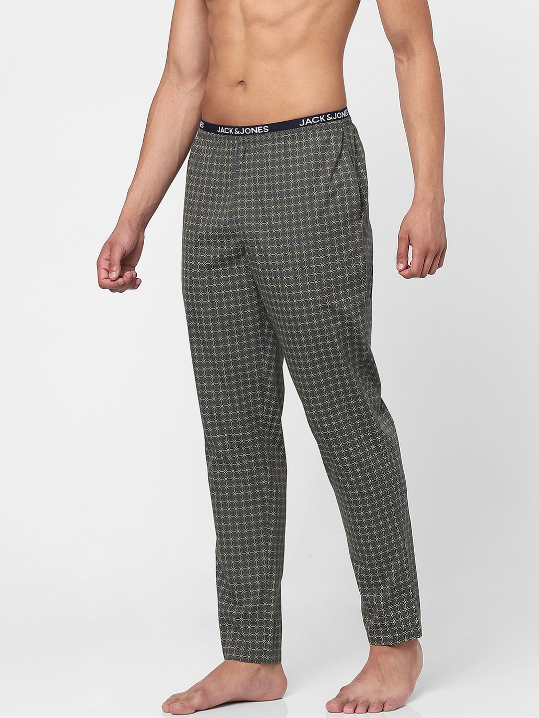 Dark Blue Printed Pyjamas