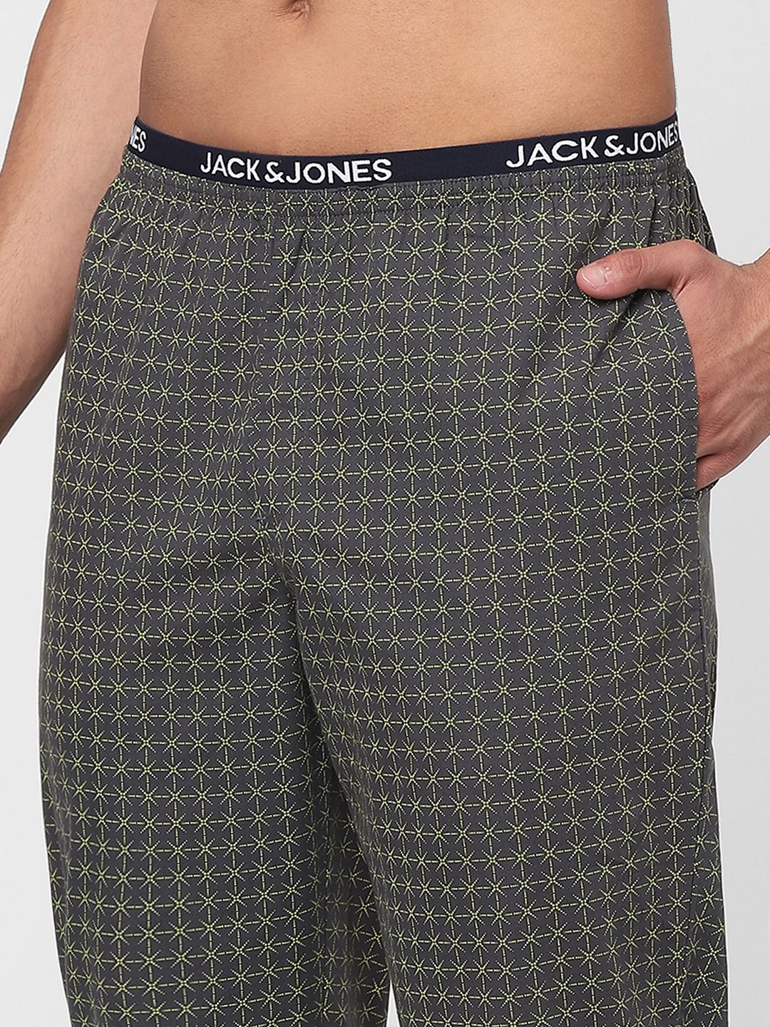 Dark Blue Printed Pyjamas