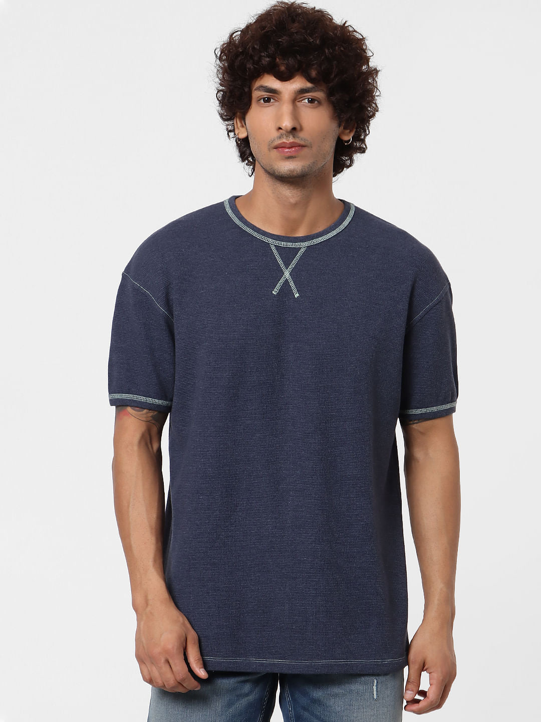 Blue Tipping Crew Neck T-shirt