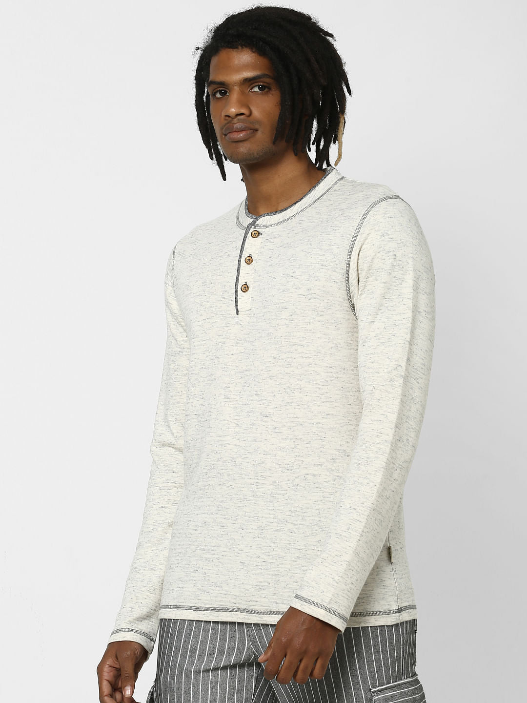 Grey Henley Neck Tshirt