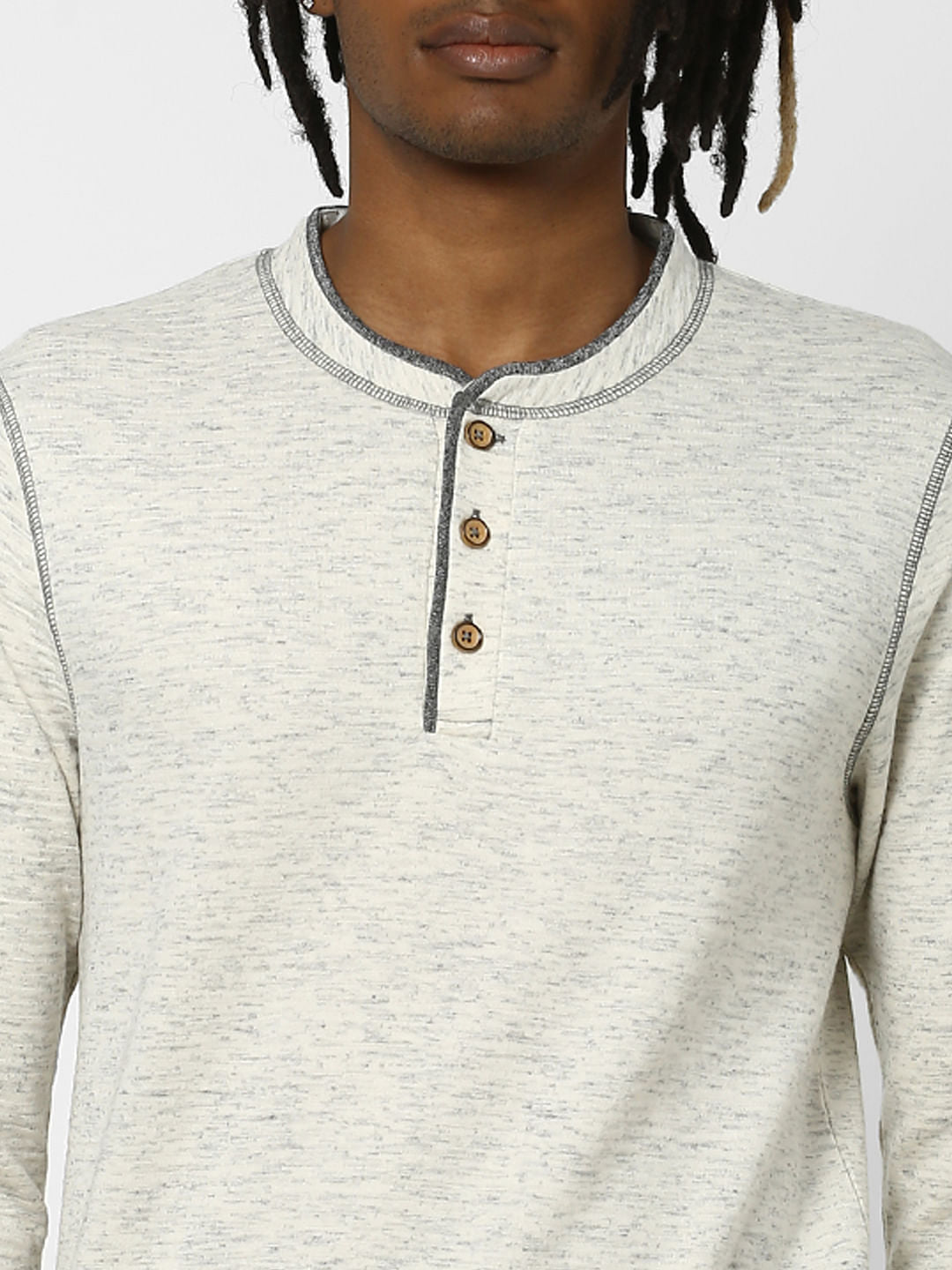 Grey Henley Neck Tshirt