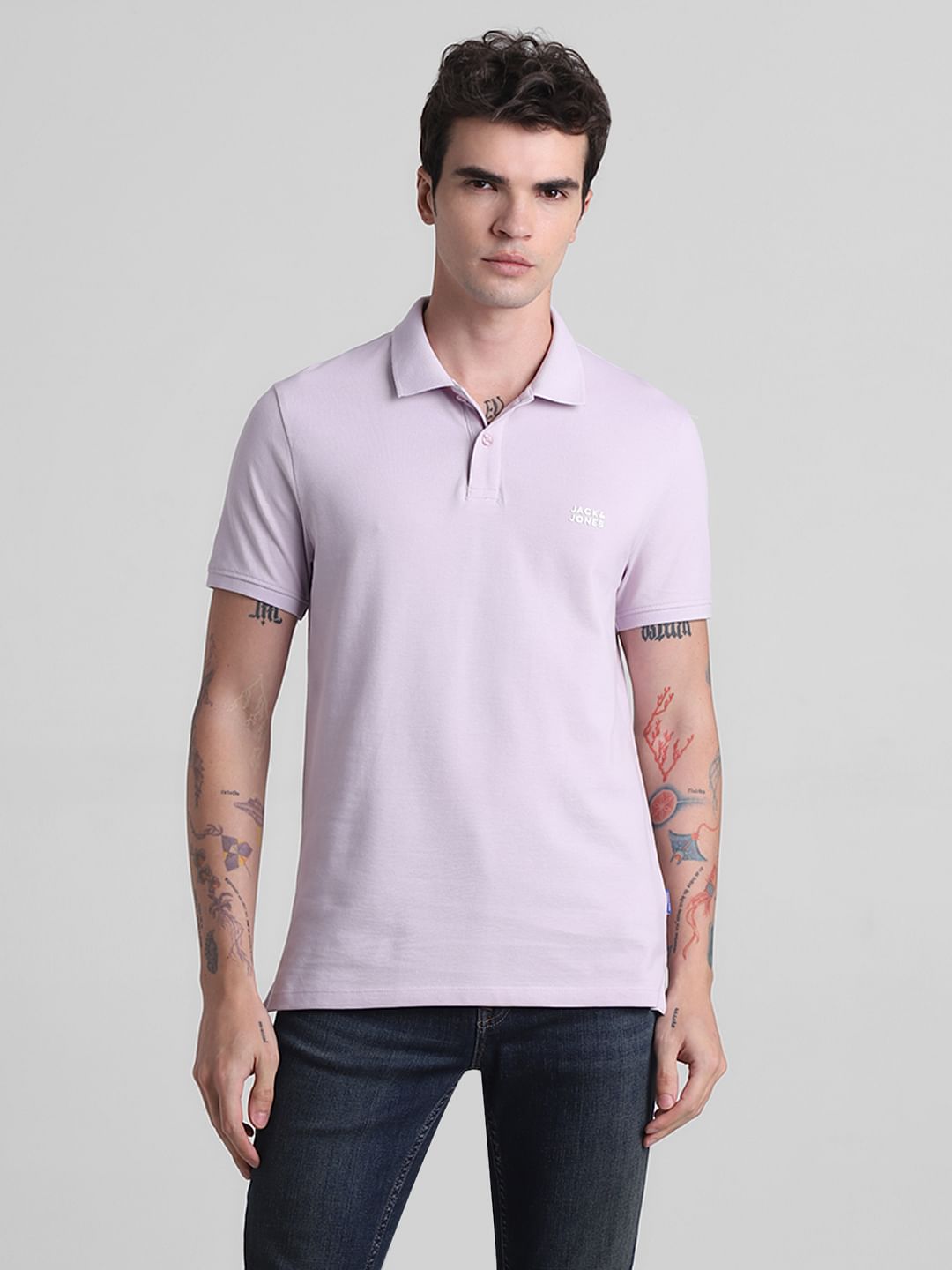 Purple Cotton Polo T-shirt