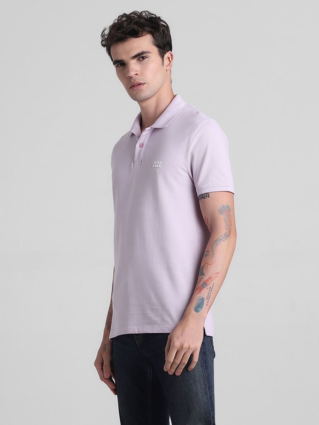 Purple Cotton Polo T-shirt