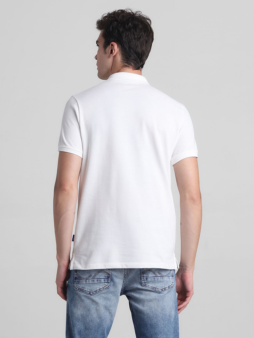 White Cotton Polo T-shirt