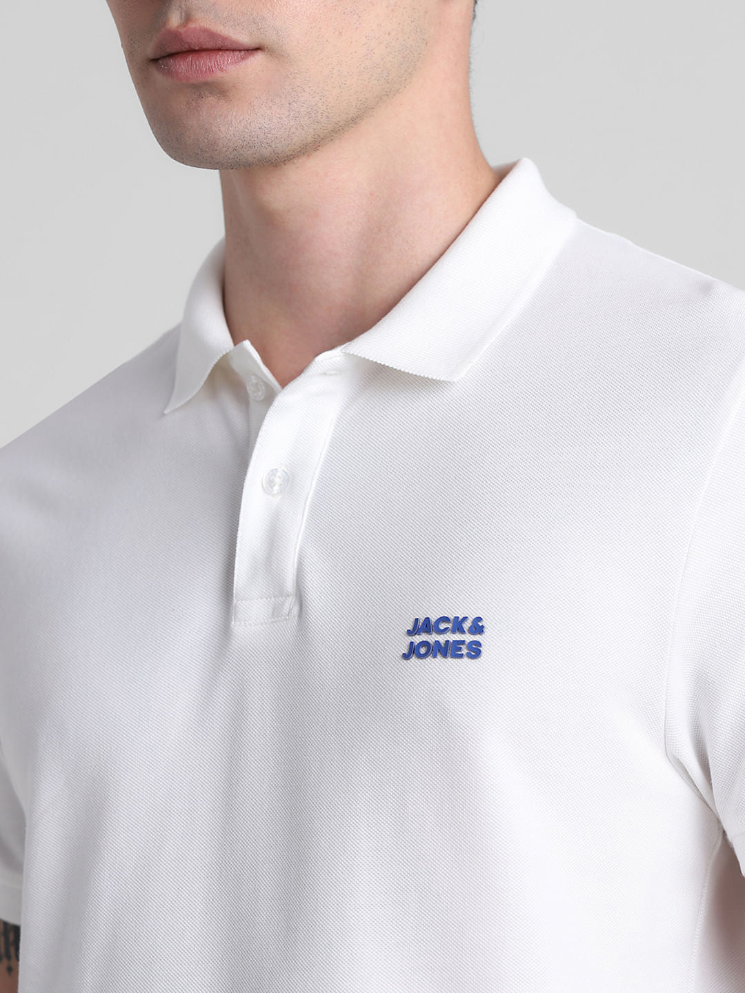 White Cotton Polo T-shirt