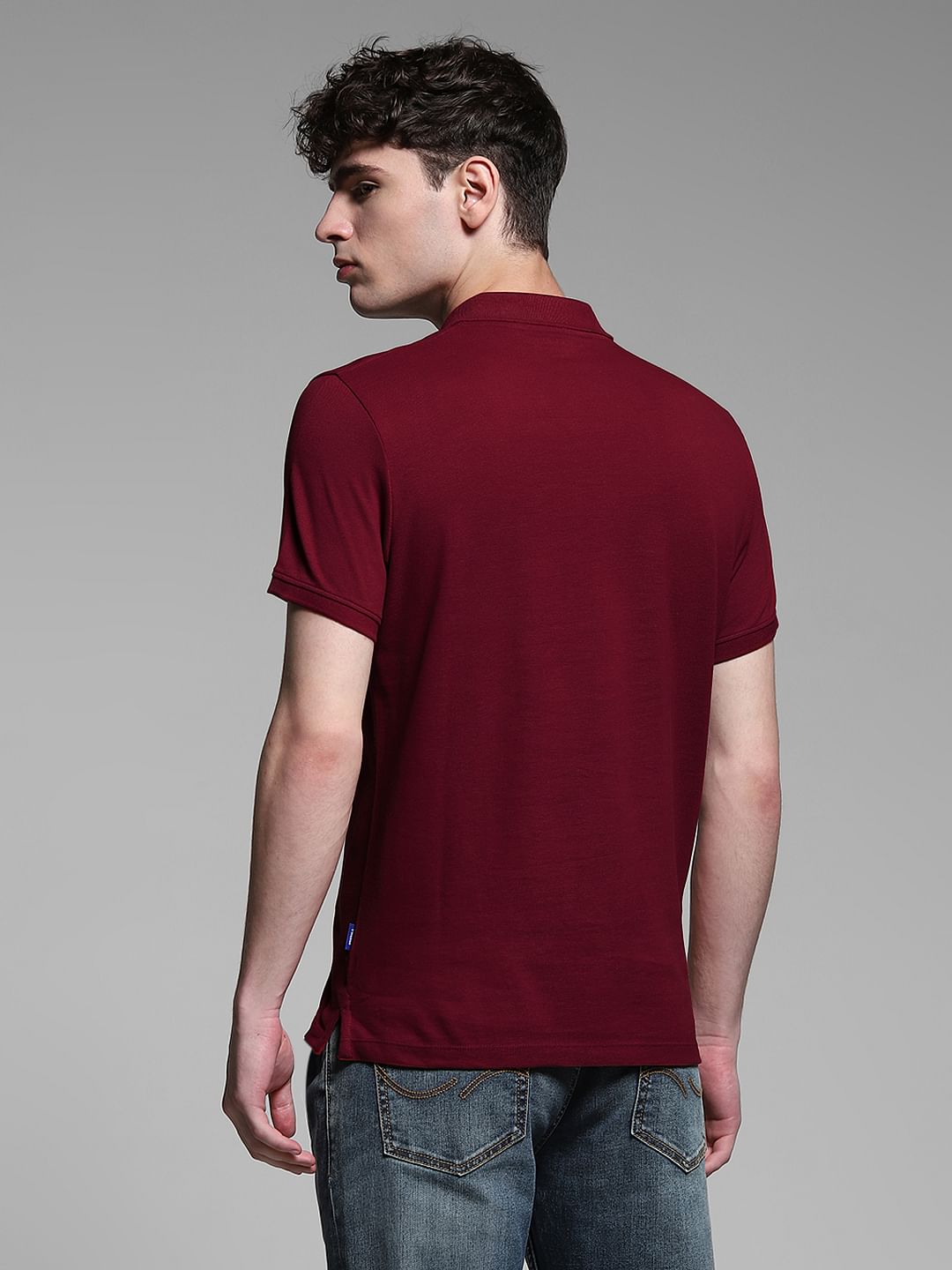 Burgundy Logo Print Polo