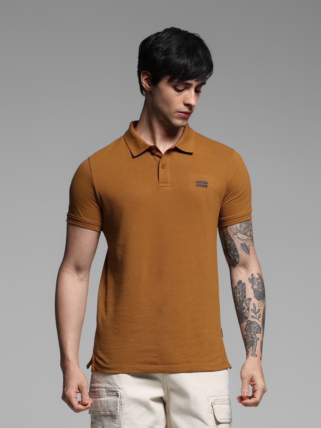 Brown Cotton Polo