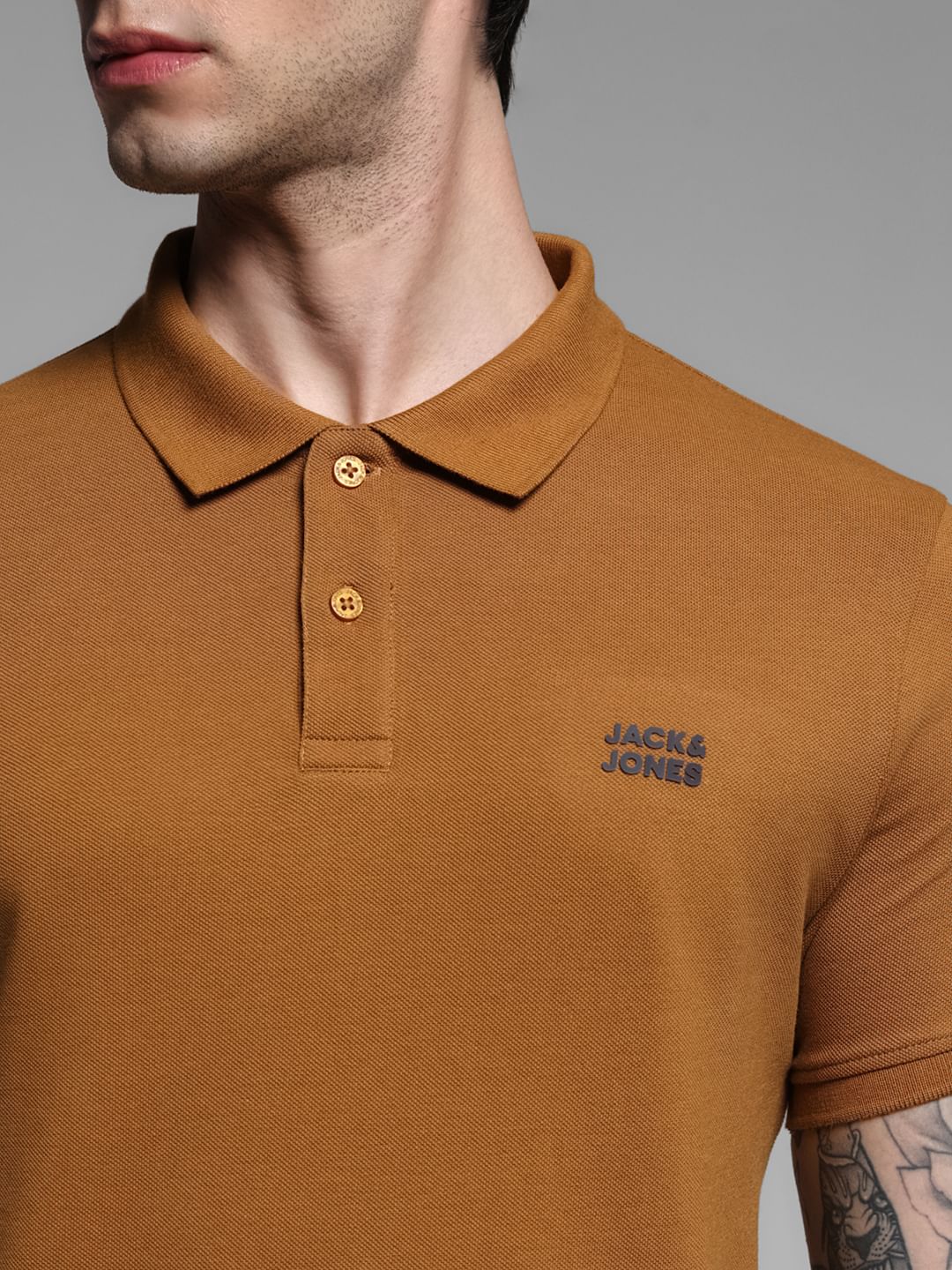 Brown Cotton Polo