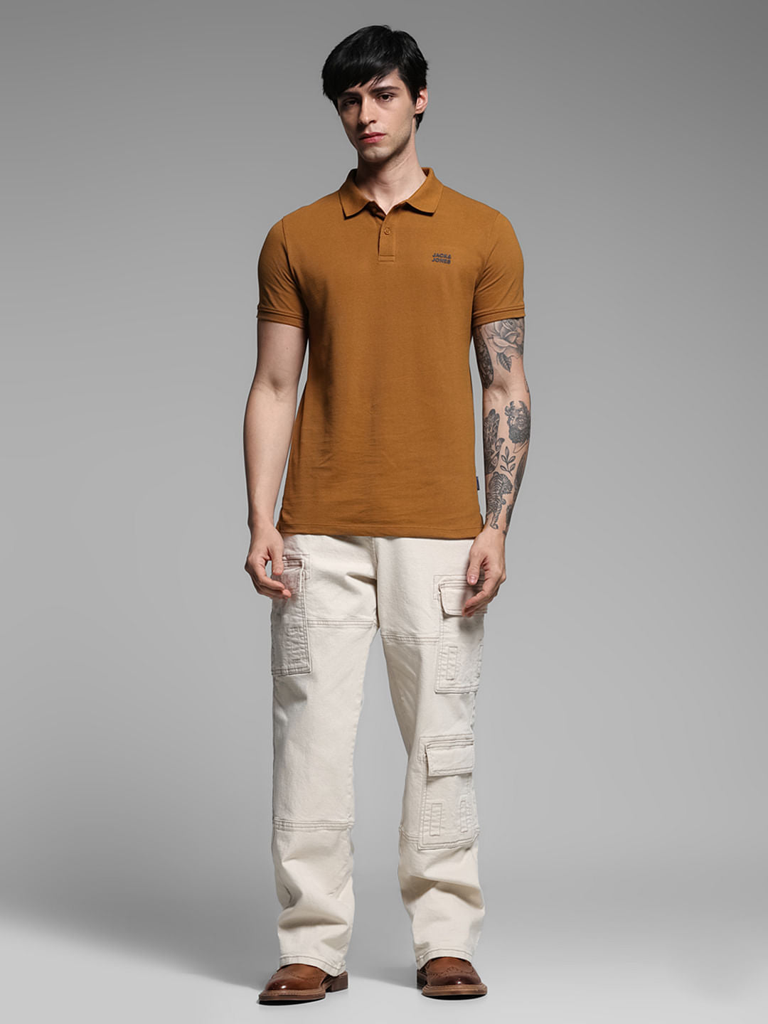 Brown Cotton Polo