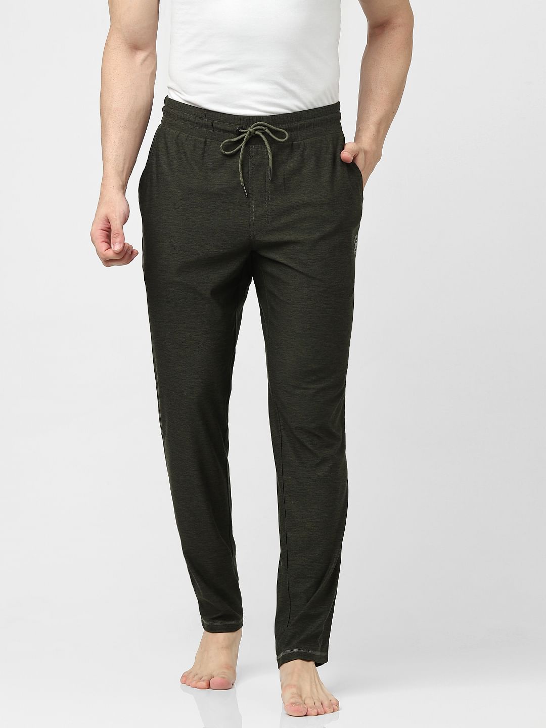 Green Mid Rise Trackpants