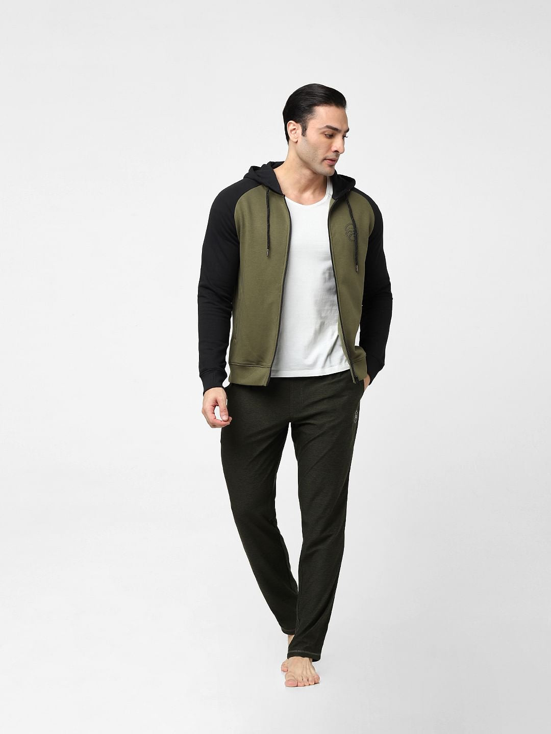 Green Mid Rise Trackpants