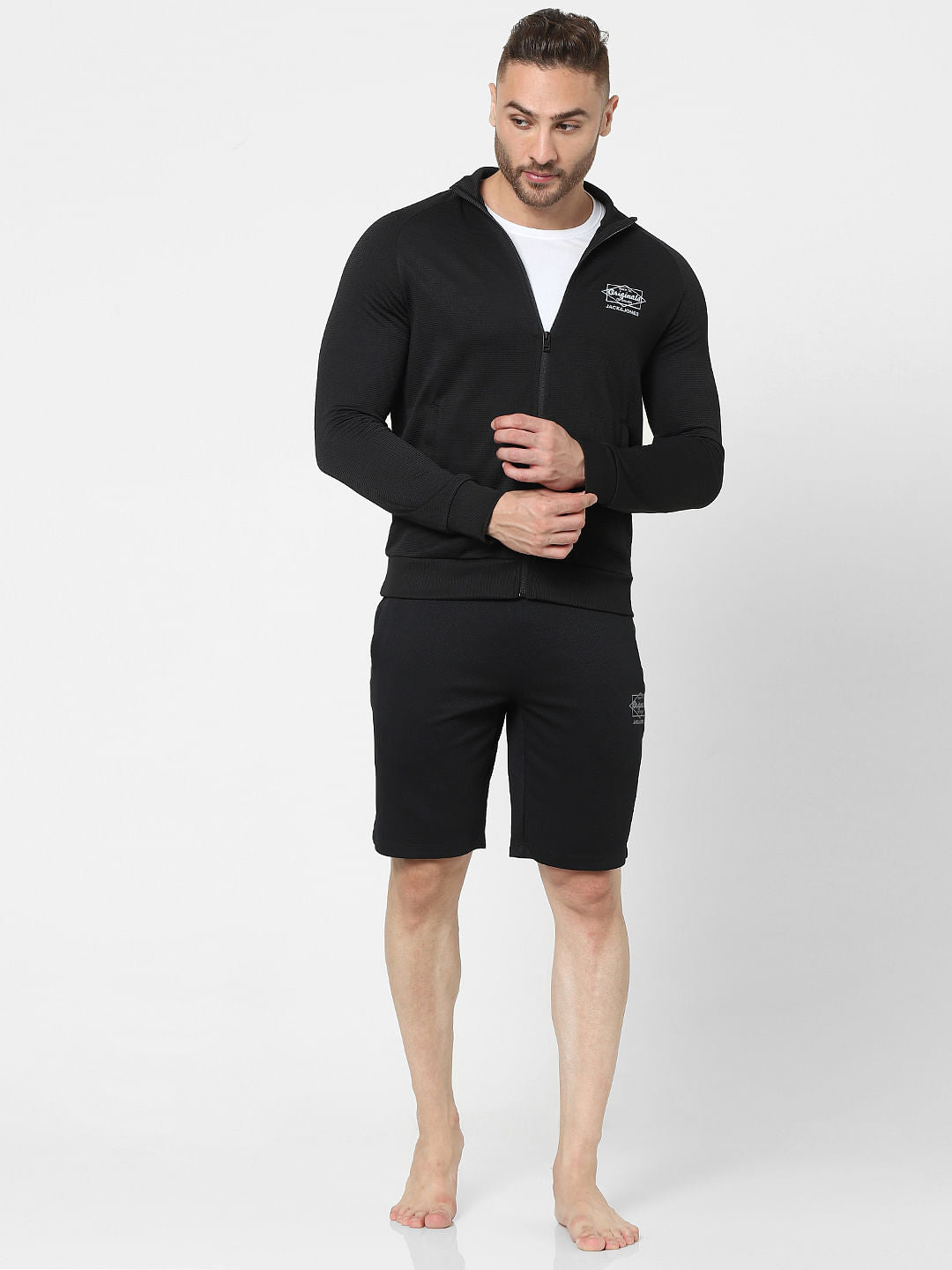 Black Zip Up Sweatshirt - S