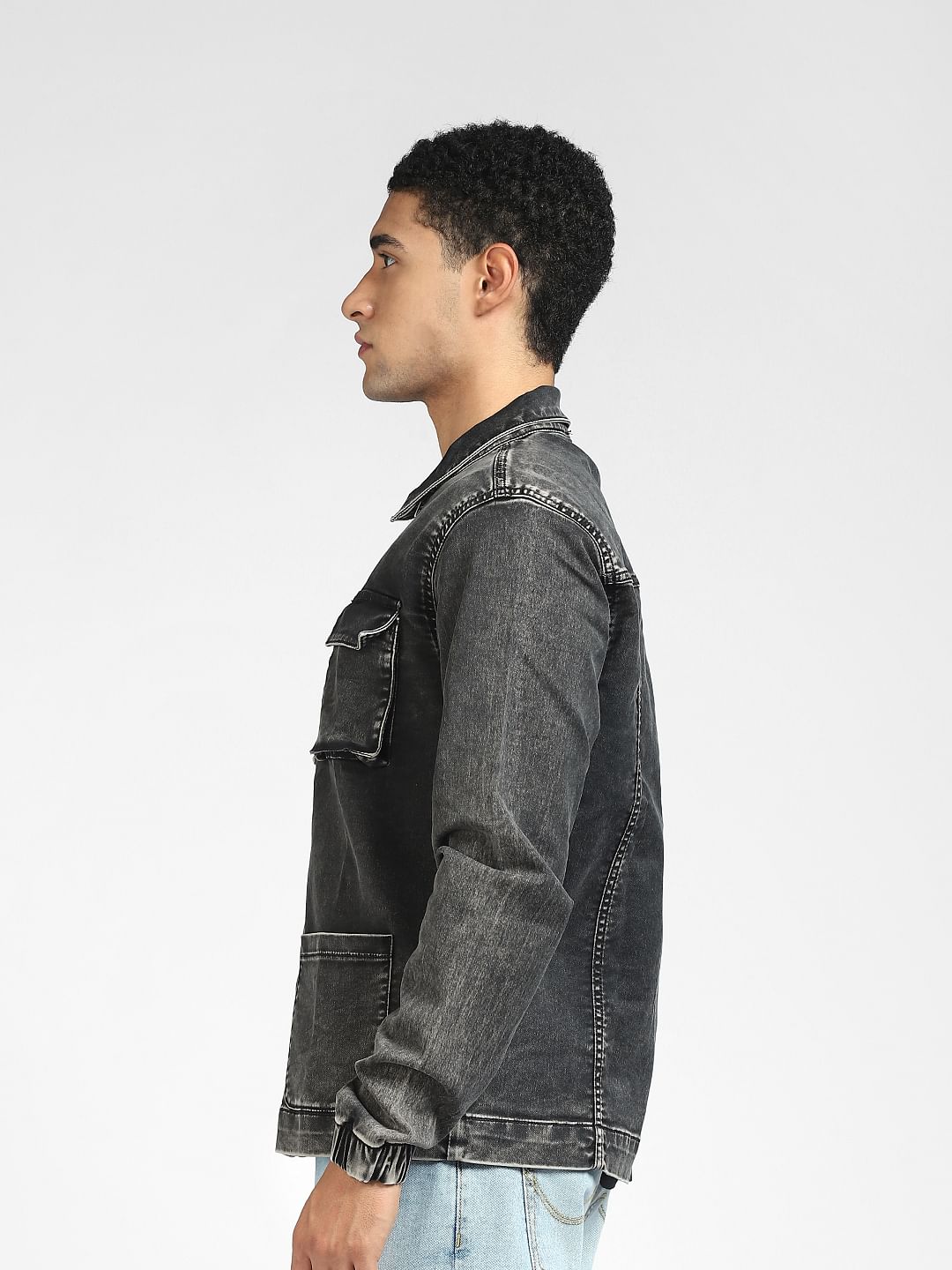 Black Washed Denim Jacket