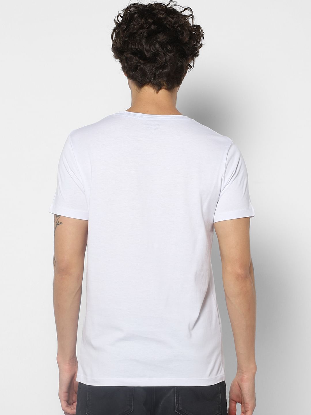 White Graphic Print Crew Neck T-shirt