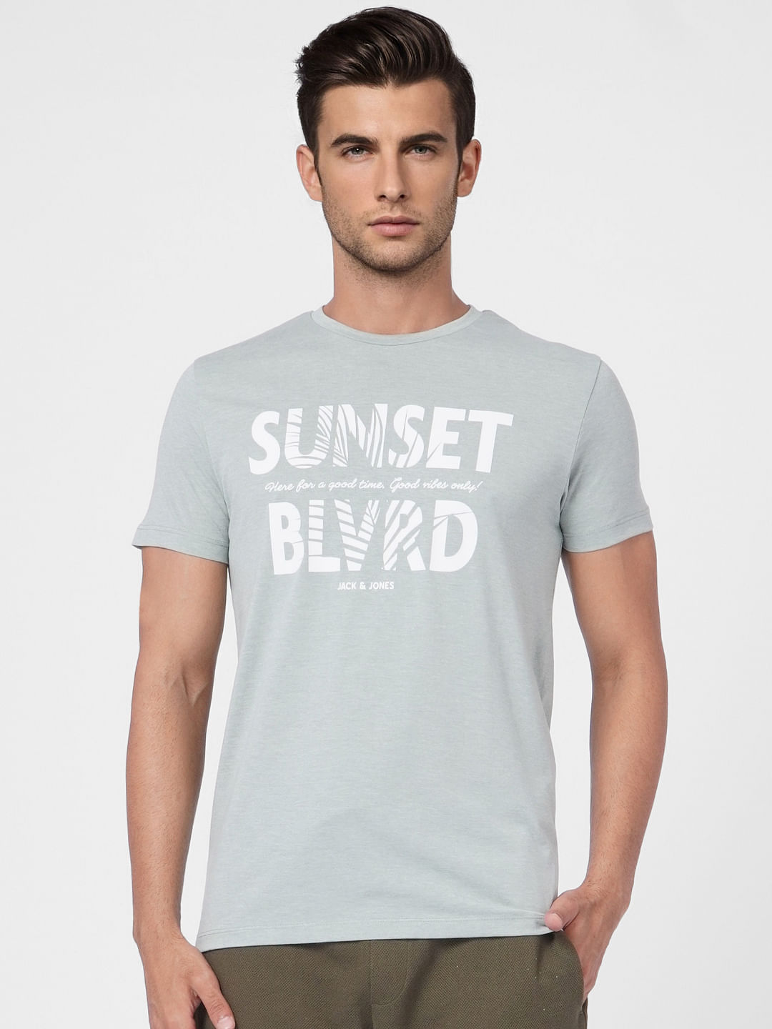 Green Graphic Print Crew Neck T-shirt