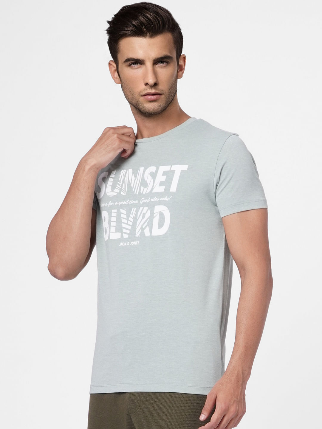 Green Graphic Print Crew Neck T-shirt