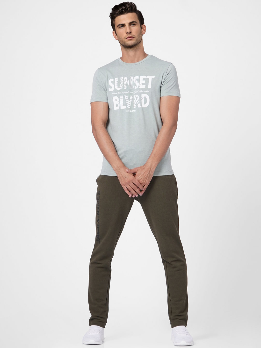 Green Graphic Print Crew Neck T-shirt