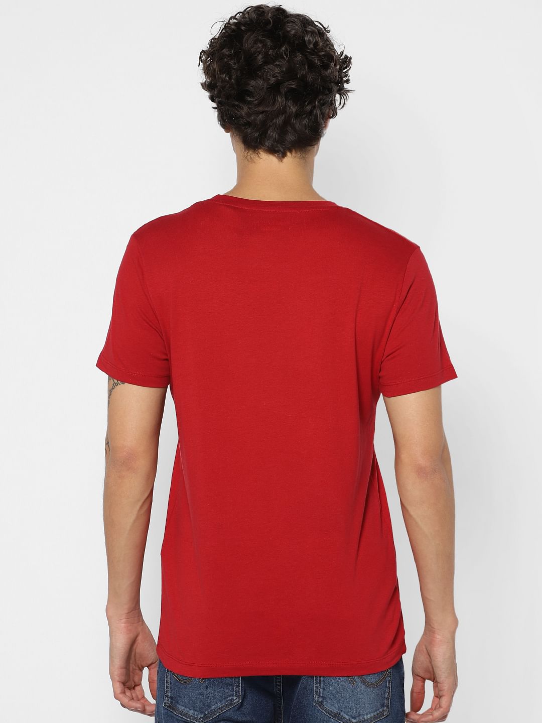 Red Graphic Print Crew Neck T-shirt