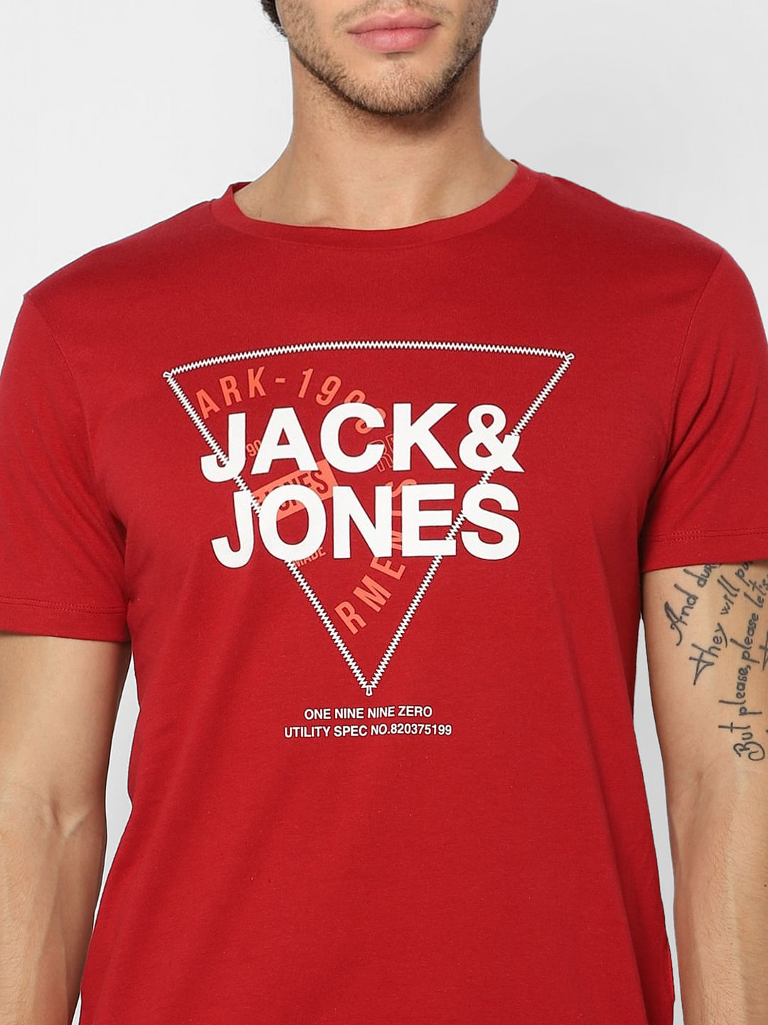 Red Graphic Print Crew Neck T-shirt