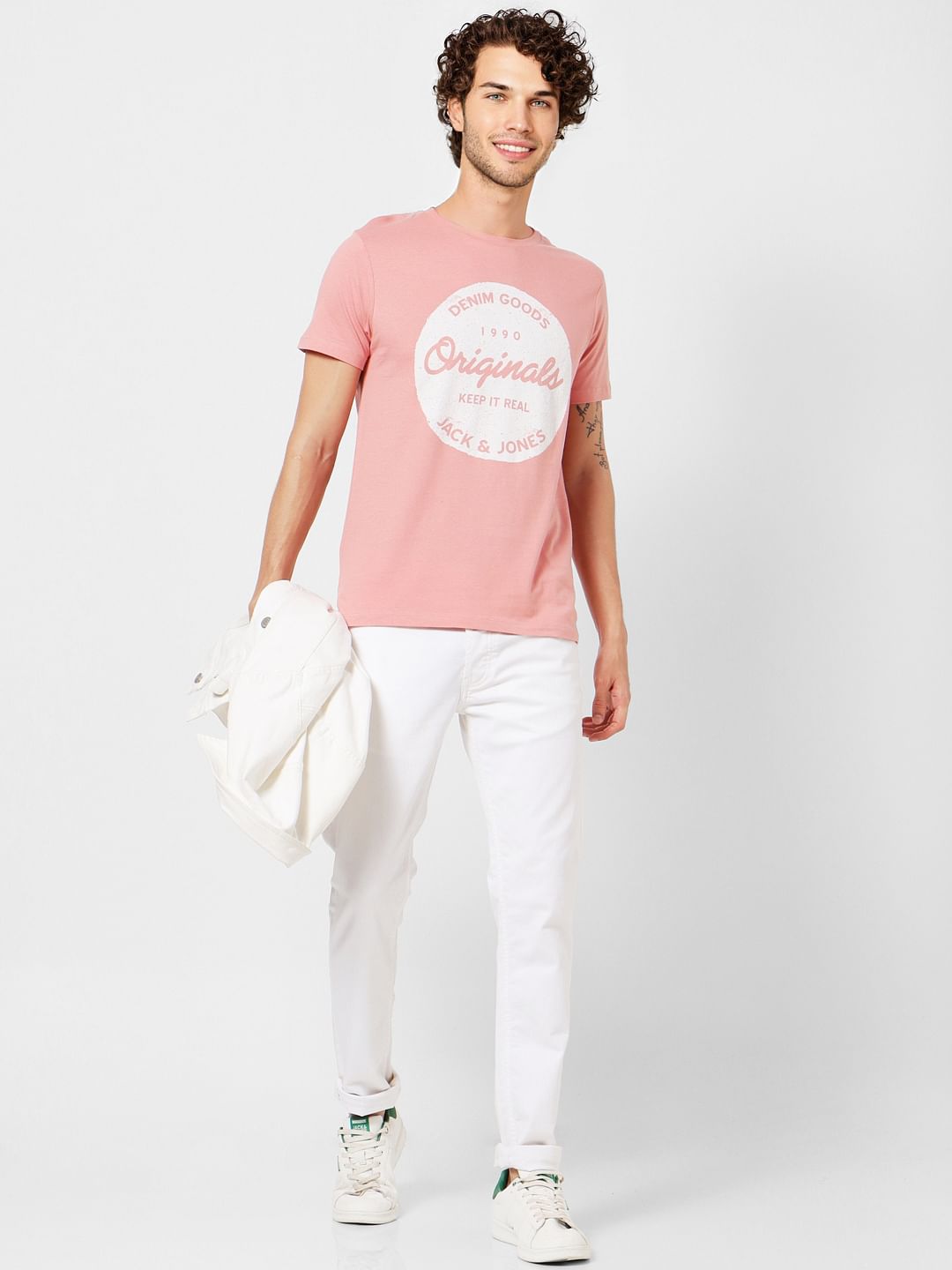 Pink Graphic Print Crew Neck T-shirt - S