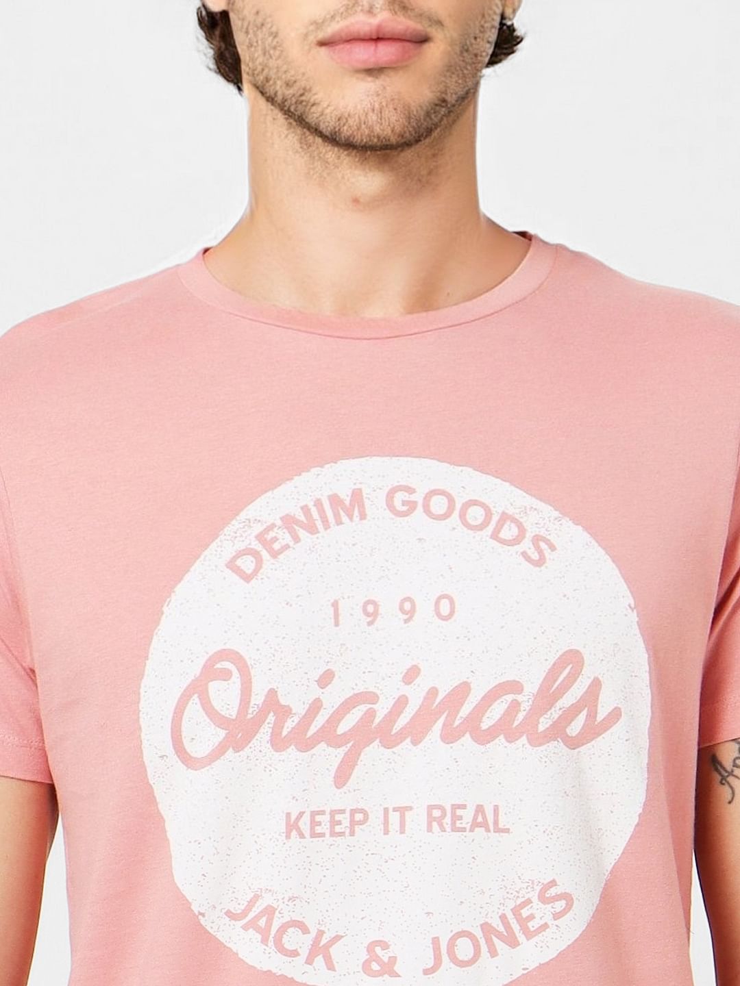 Pink Graphic Print Crew Neck T-shirt