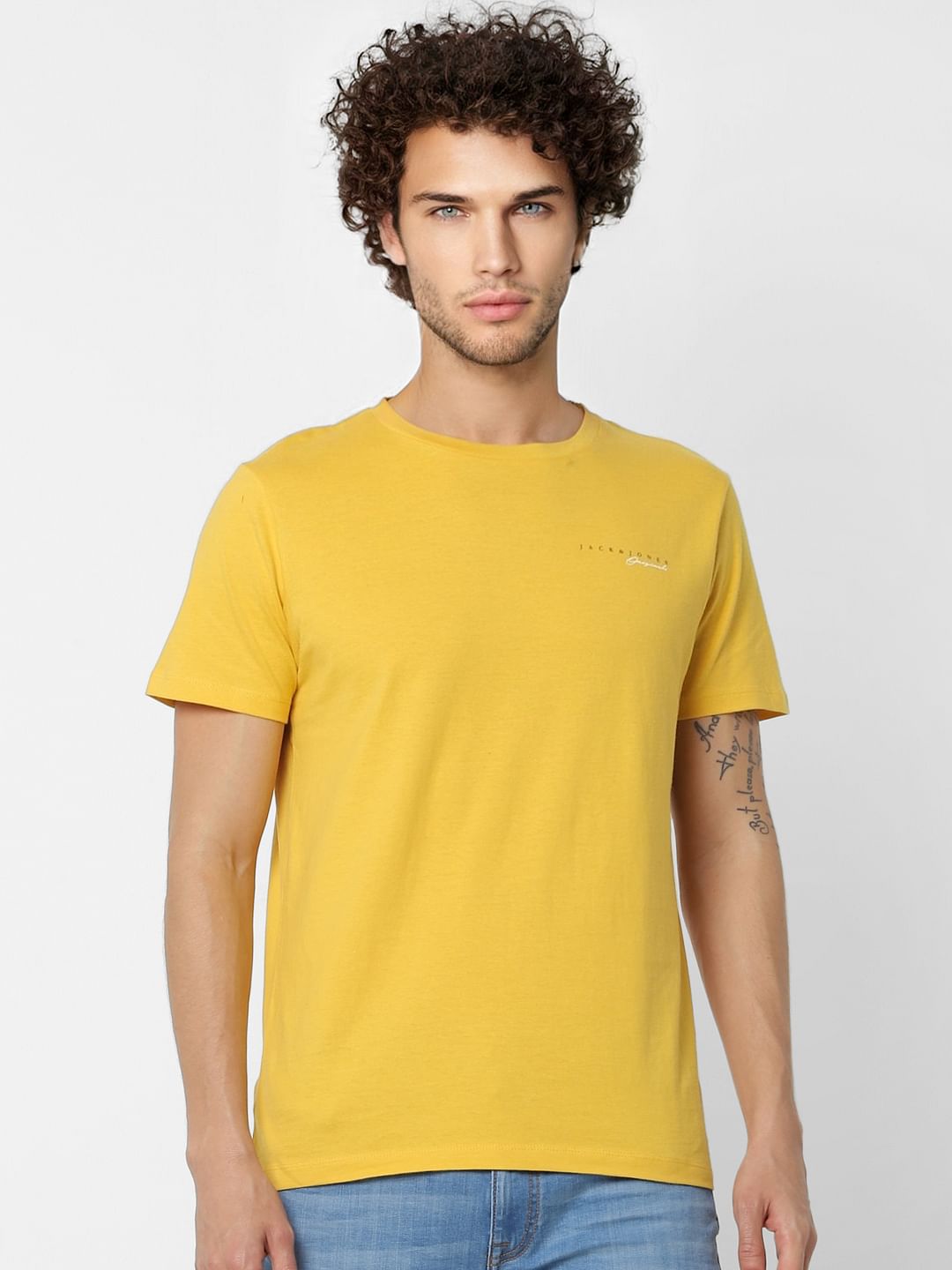 Mustard Yellow Crew Neck T-shirt