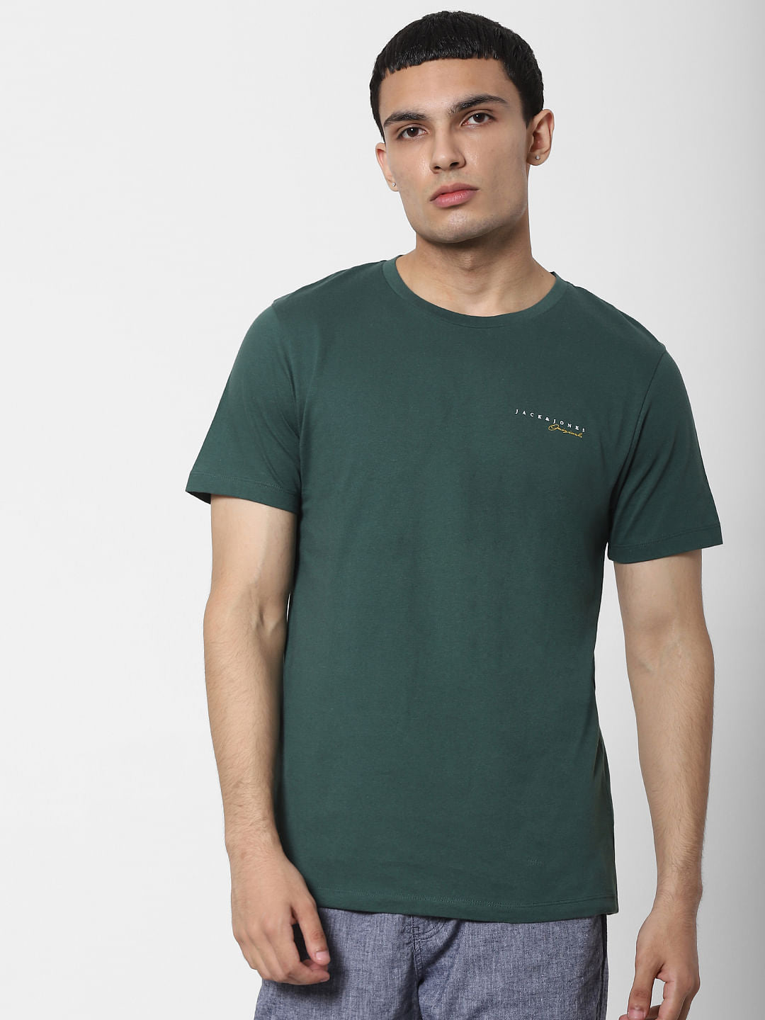 Green Yellow Crew Neck T-shirt - S
