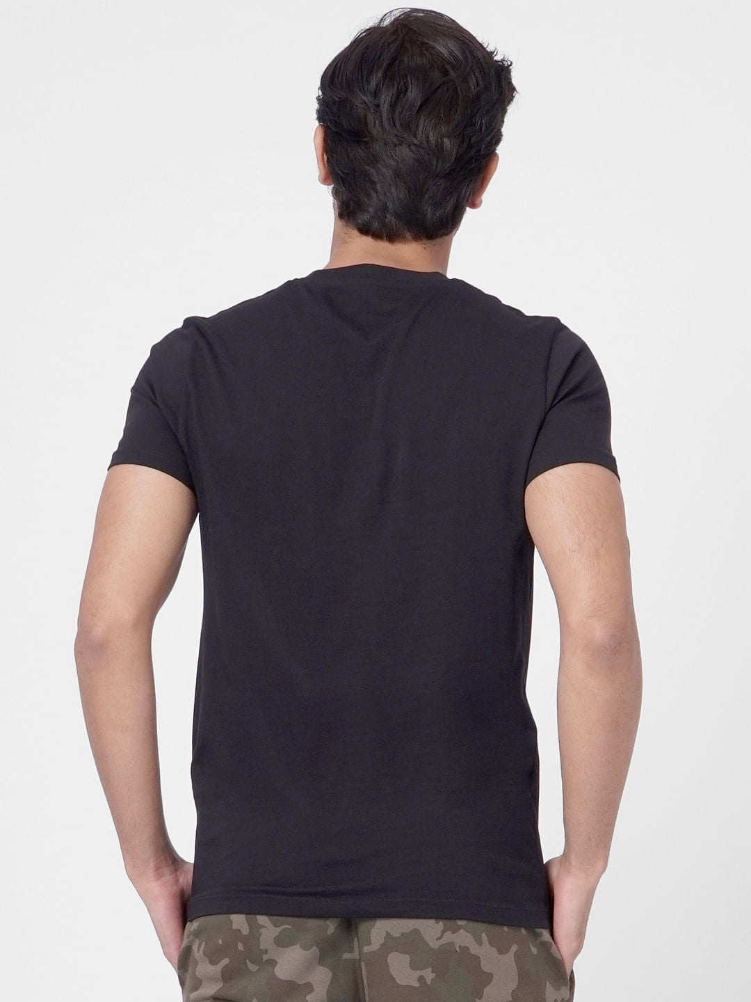 Black Camo Crew Neck T-shirt